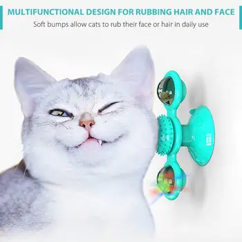 

Cat Windmill Toy Funny Massage Rotatable Cat Toys With Catnip LED Ball Teeth Cleaning Pet Products for Dropshipping