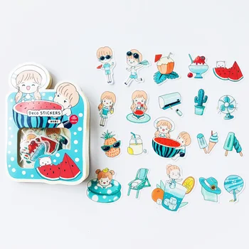 

40 pcs /Pack Summer Watermelon Cool Paper Sticker Adhesive Craft Diary Notebook Phone DIY Decor