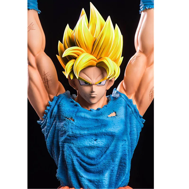 Dragon Ball Супер Saiyan Son Goku 1/6 Genkidama боевые сцены GK смола статуя фигурка модель игрушки домашний декор X3561
