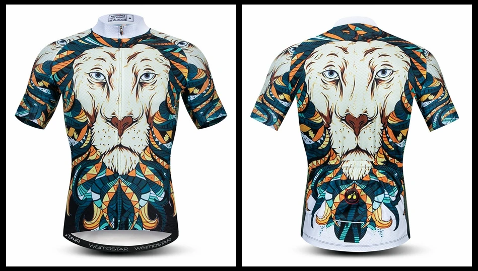 Weimostar 3D Cycling Jersey Men Short Sleeve Lion Bike Clothing Maillot Ciclismo Quick Dry MTB Bicycle Jersey Road Cycling Shirt