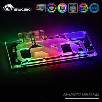 

Bykski Water Block use for PRO DUO Reference Editio AMD GPU Card Full Cover Copper Radiator Block /3PIN 5V A-RGB / 4PIN 12V RGB