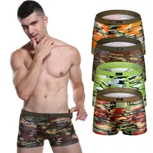 

4 Pack Men Sexy Boxer Briefs Underwear Breathable Boy Underpant Male Undies Homme Panties Knickers Camouflage Child Bottom Short