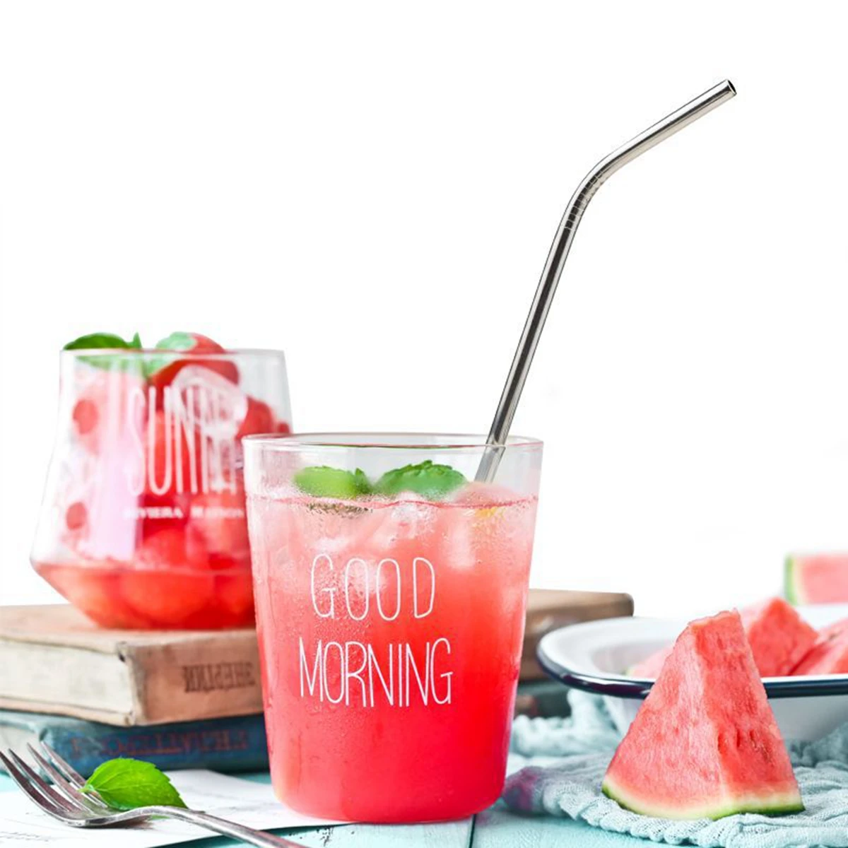 Eco-Friendly Reusable Metal Drinking Straws - Durable 304 Stainless Steel, Bent & Straight Options