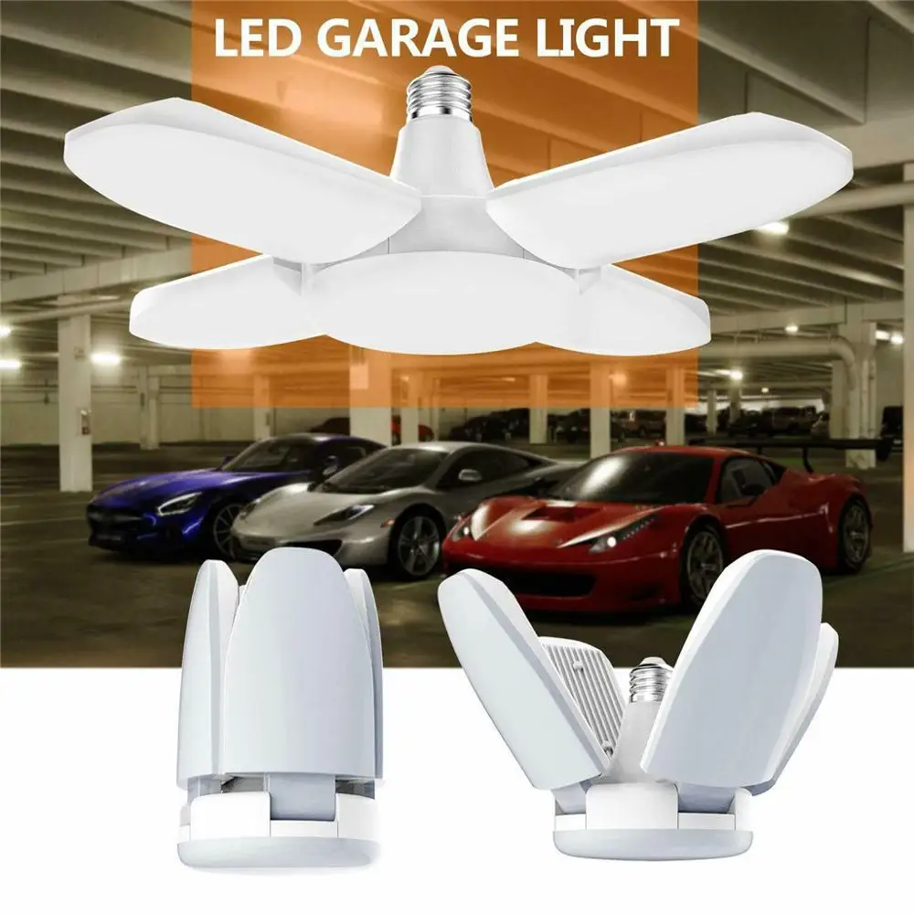 Светодиодный светильник для гаражного магазина, домашний потолочный светильник, деформируемый светильник, 60 Вт, 5400lm, E27, креативный складной светильник, супер яркий постоянный поток