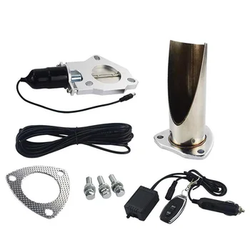 

2.5 Inch Cutout Stainless Steel Exhaust Cut Out Header Be Cut Pipe Electric Valve Exhaust Tip Muffler Kit