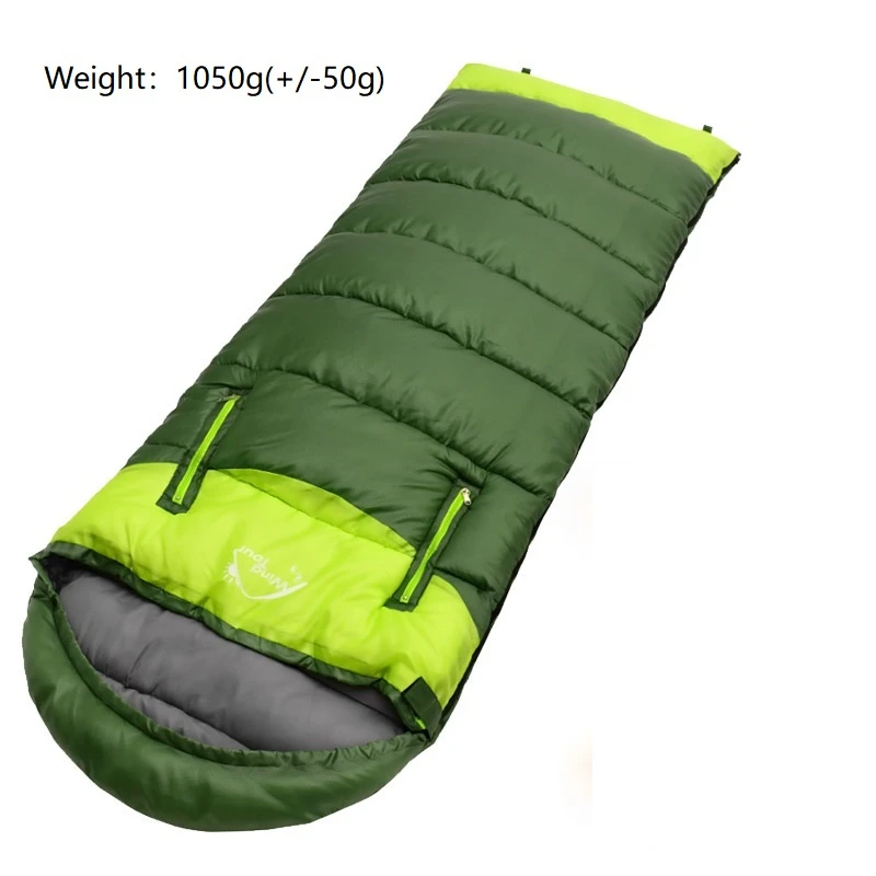Green 1050g 2-спальный матрас Сверхлегкий конверт Тип Сращивание Портативный на открытом воздухе спальный мешок Водонепроницаемый Кемпинг Пеший Туризм палатки Аксессуары - Цвет: Green 1050g