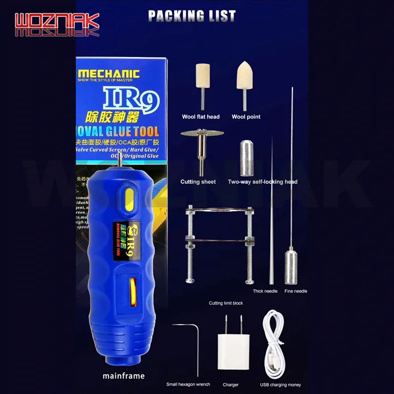 Mechanic IR9 degumming набор OCA мобильный телефон ЖК-экран с регулировкой скорости маленькая электрическая дрель для удаления клея ручка инструменты