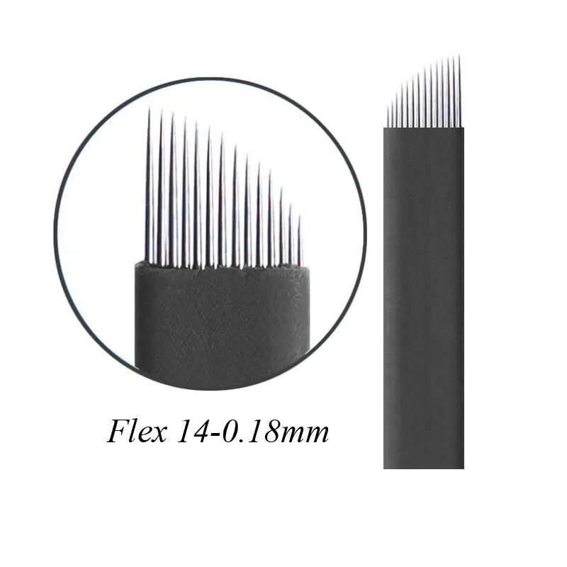 Черная лампа Tebori Micro Agulha 7 9 11 14 12 16 18 21 Flex 0 18mm Lamina Microblanding Needling 200 Unidades | Красота и