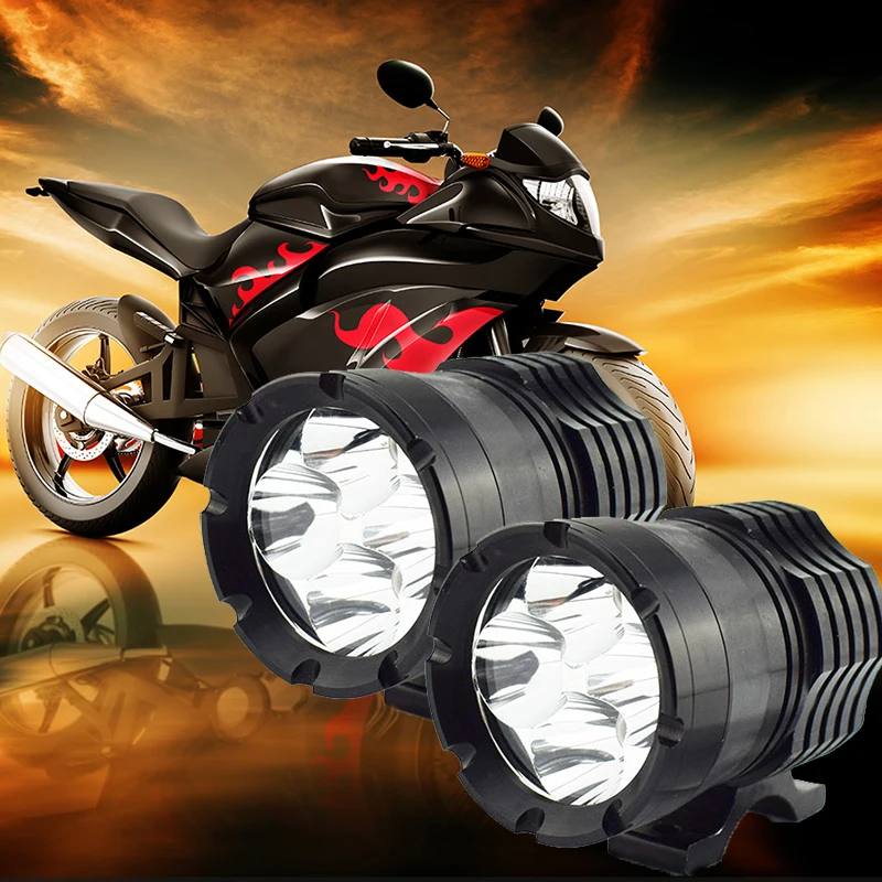Led 40w Headlights Motorcycle Only High Beam Moto Work Head Lamp 12v Fog Lights Motorbike