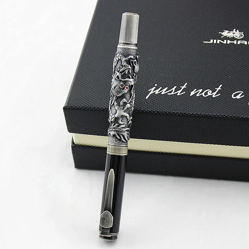 Jinhao на удачу, дракон авторучка роскошный 0,5 мм Nib 18KGP чернила для каллиграфии ручки для письма канцелярские принадлежности Caneta