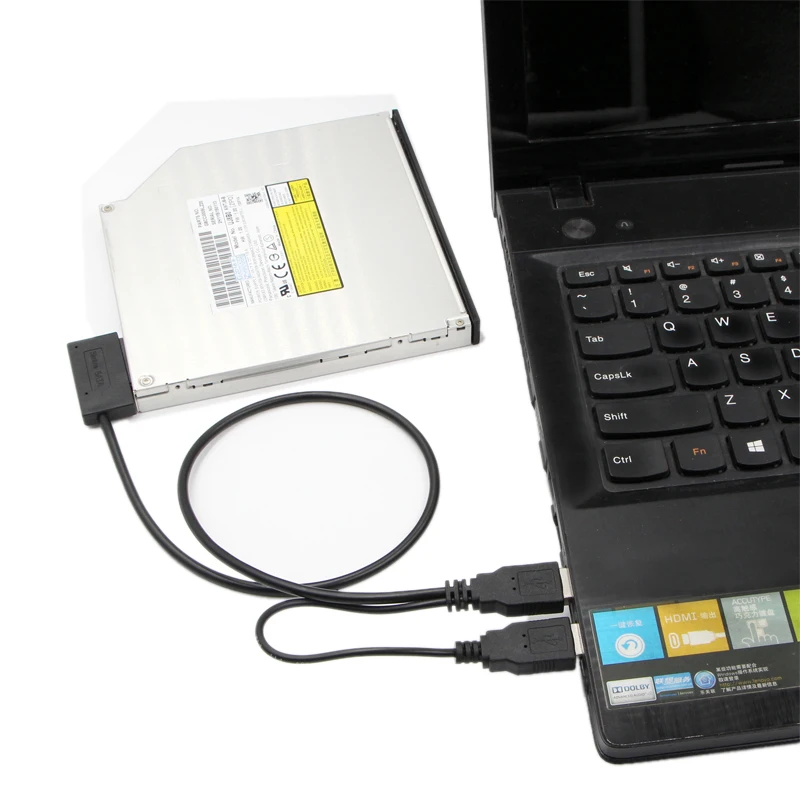 USB2.0 до 6+ 7 13Pin Slimline тонкий SATA кабель с внешним USB2.0 блок питания для ноутбука CD-ROM DVD-ROM ODD адаптер