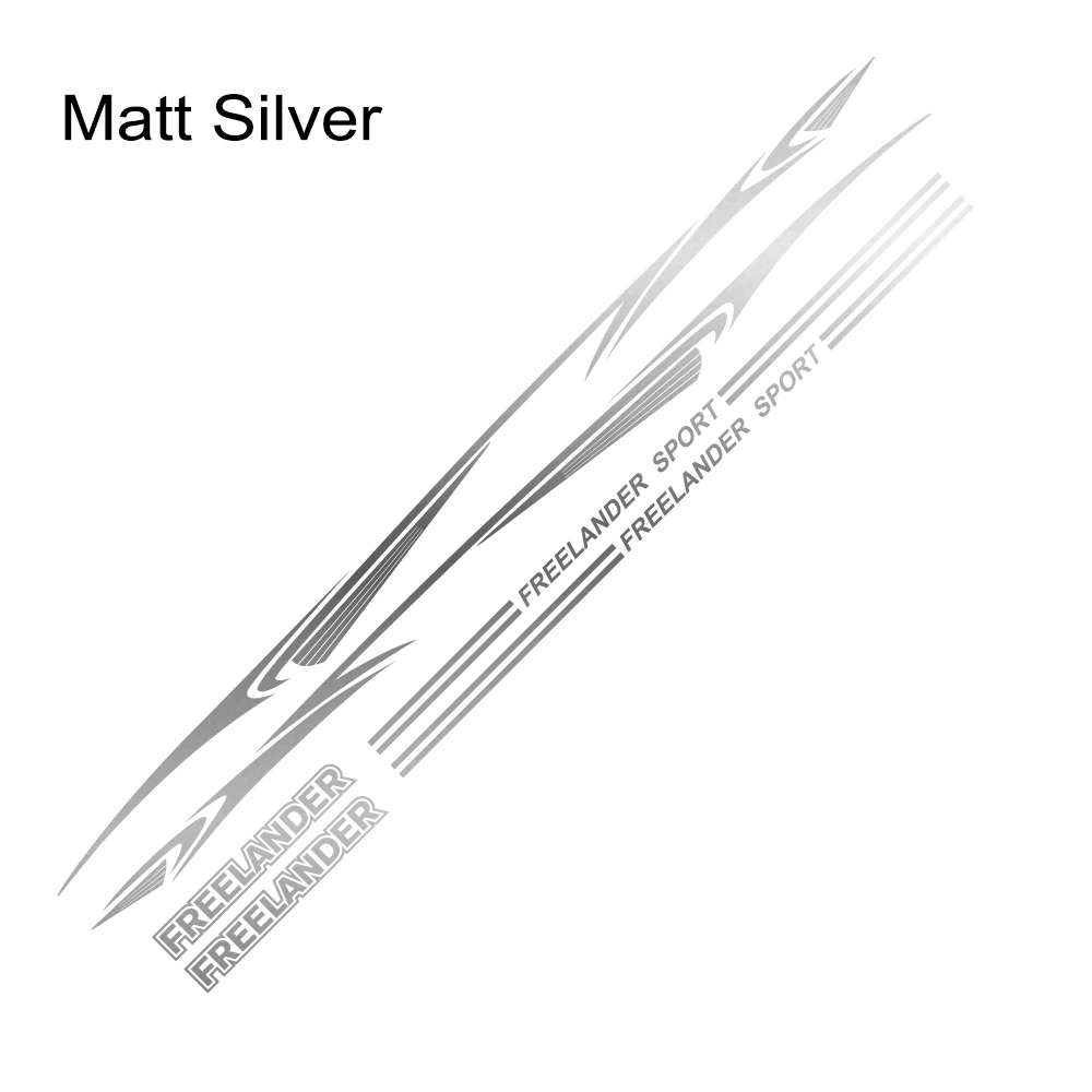 Matt Silver 1 компл. Авто дверь боковая юбка Декор спортивные наклейки автомобиля Светоотражающая виниловая отделка Водонепроницаемая наклейка для Land Rover freelander аксессуары - Название цвета: Matt Silver