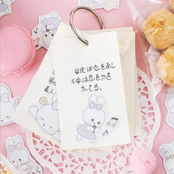 

30packs/lot Cute Soft Rabbit Paper Label Animal Label Stickers Diary Scrapbooking sticker Albums Deco Childrens Sticker
