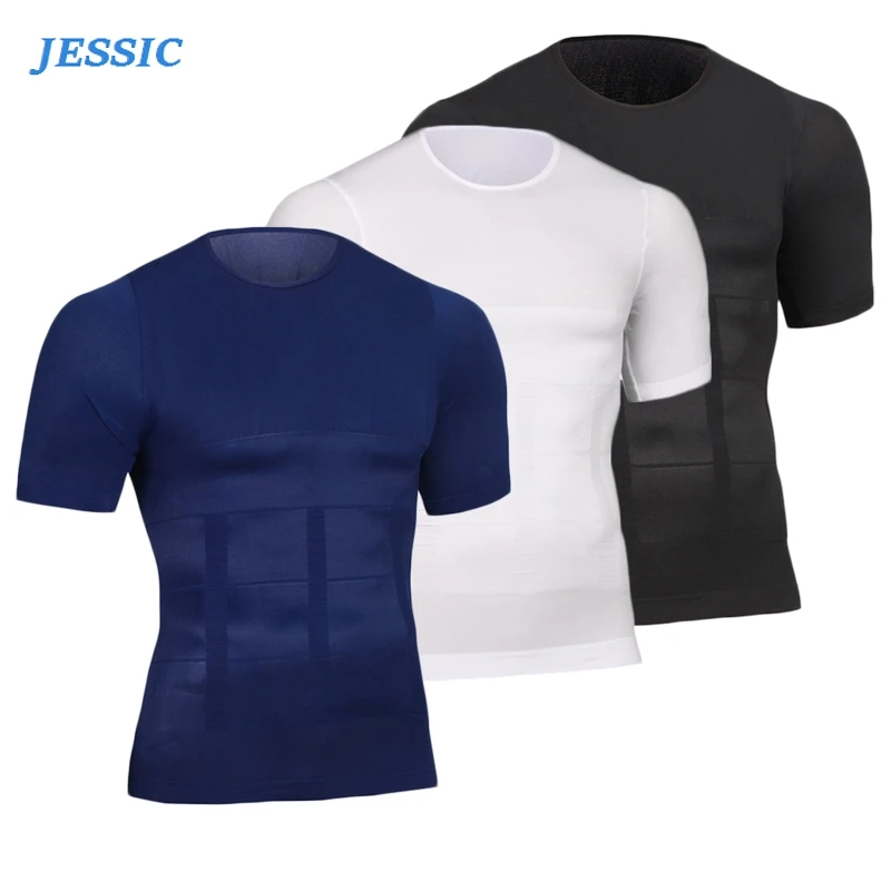 

JESSIC Men Workout Quick Dry Short Sleeve Outdoor Training Tshirts Sportswear Tee Breathable Running Bodybuilding Shirt Man
