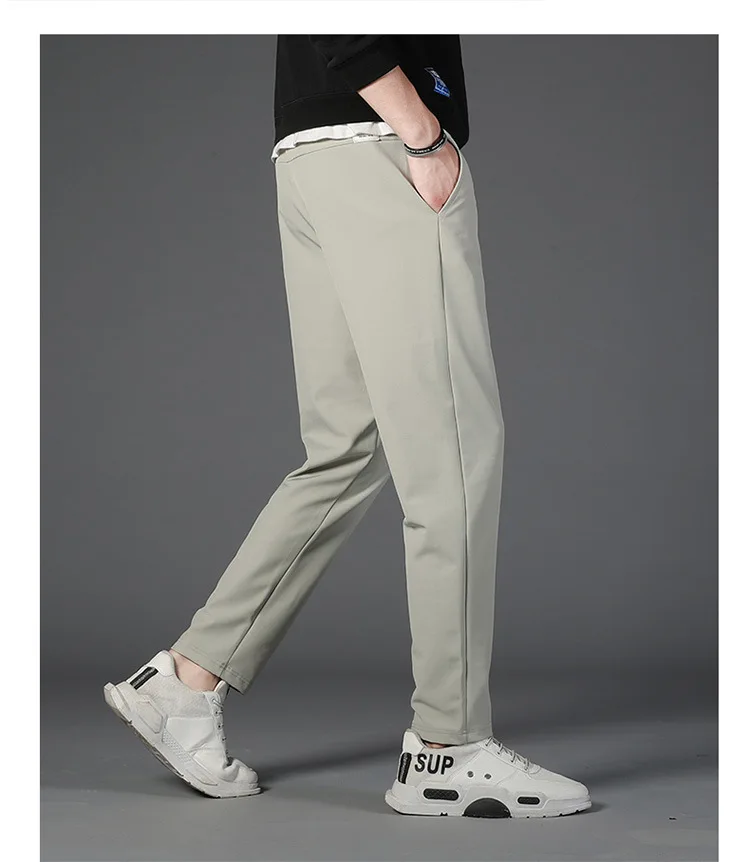 Осень стиль мужские повседневные брюки корейский стиль Slim Fit стильные универсальные спортивные брюки сплошной цвет молодежная мода мужская одежда