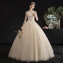 Новинка года; блестящее свадебное платье без бретелек, украшенное бусинами; классическое свадебное платье принцессы со шнуровкой; свадебное платье; Robe De Mariee