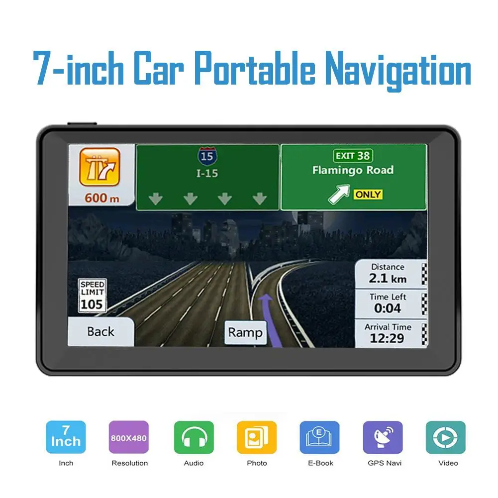  7-zoll Auto Tragbare Navigation HD Touch Kapazitiven Bildschirm GPS Navigator Radio RAM256MB-ROM8G 