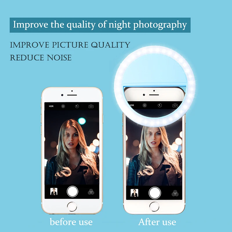 Заряжаемый Камера линзы расширения телефона лампа для селфи светящееся Портативный светодиодный Красота заполняющий свет Кольцевая вспышка дополнительные аксессуары