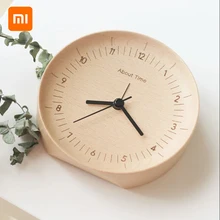 Xiaomi Mijia о времени будильник из натурального дерева минималистичный Настольный деревянный часы для Xiaomi умный дом