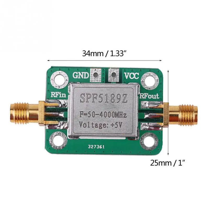 SPF5189 низкий уровень шума приемник сигнала РЧ усилитель модуль практичный с экранирующей оболочкой LNA широкополосный 50-4000 МГц широкополосный