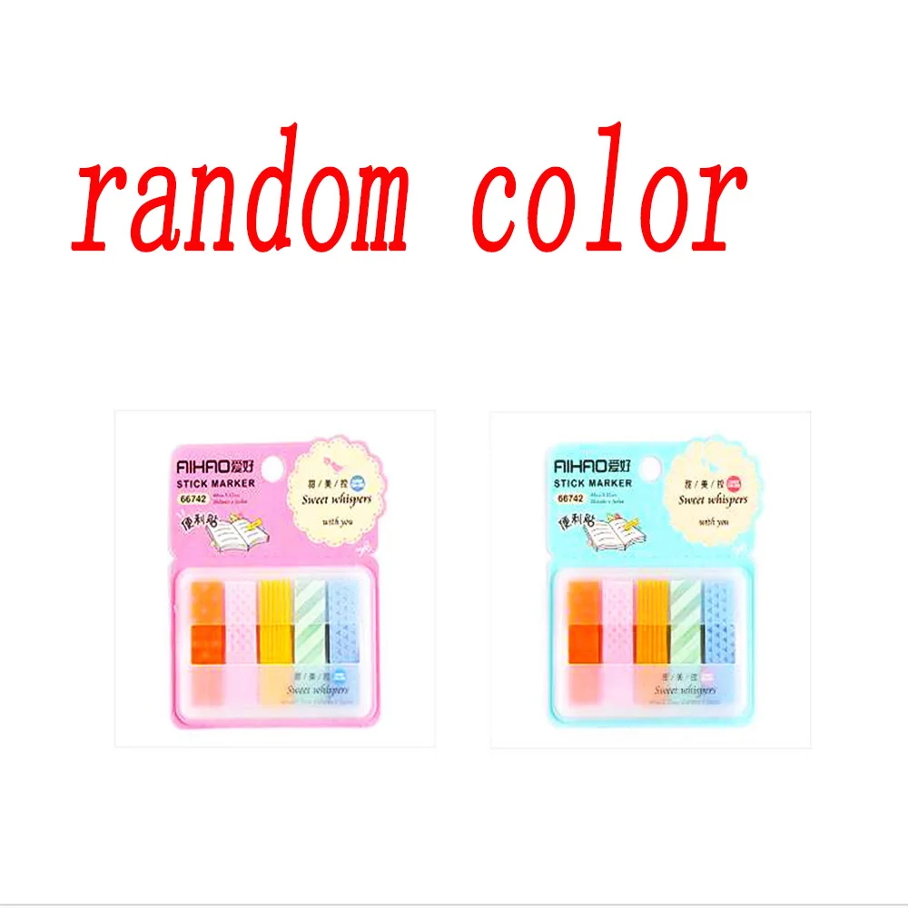 2PC Cute Kawaii Candy Colored Paster Stickers Markers Book Page Index Flag Sticky Notes Memory Cards Office School Supplies