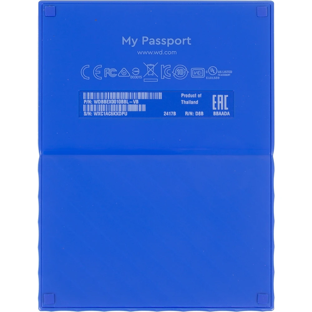 Жесткий диск WD Original USB 3.0 1Tb WDBBEX0010BBL-EEUE My Passport 2.5" синий