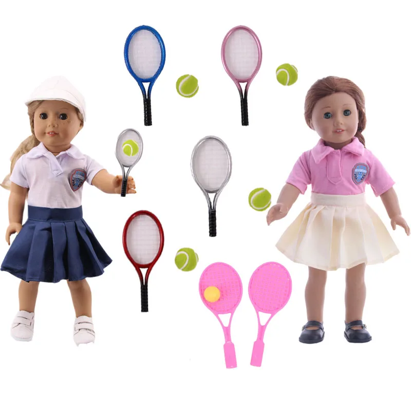 

Sportswear Skirt Tennis Racket Sport Equipment Fit 18-Inch American And 43cm Reborn Baby Doll Clothes Accessories,Our Generation