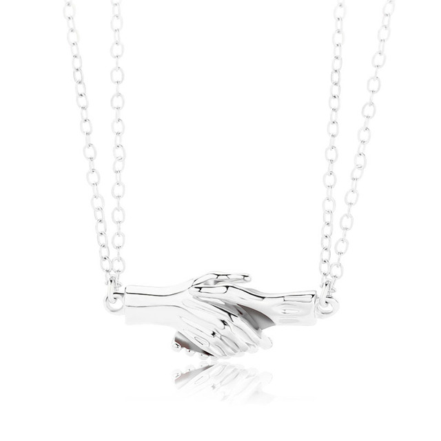 Punk Heart Pendant Couple Necklace Lover Distance Faceted Magnetic Necklace for Women Promise Wedding Valentine's Day Gift