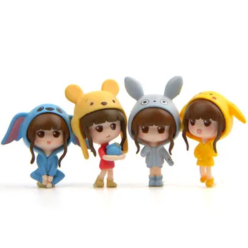 

Japan Anime Beautiful Girl Cosplay with Bear Cap Figure Cute PVC Action Figure Model Collectible Doll Decor Gift Kids Toy 4.8cm