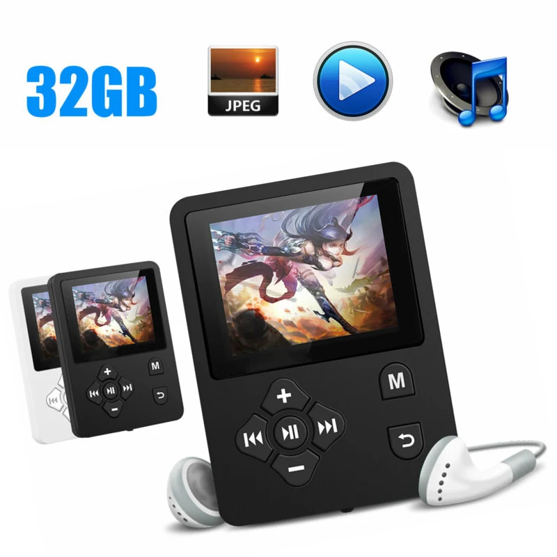 Портативный hifi MP3 цифровой плеер Музыка+ наушники FM Диктофон 32 Гб TF карта 1,8 дюймов TFT ЖК-экран Micro usb зарядка