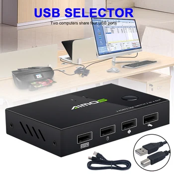 

USB Switch Selector 2 in 4 Out 2 PC Shareing 4 USB Devices for Mouse Keyboard Scanner Printer In Stock Fastshipping