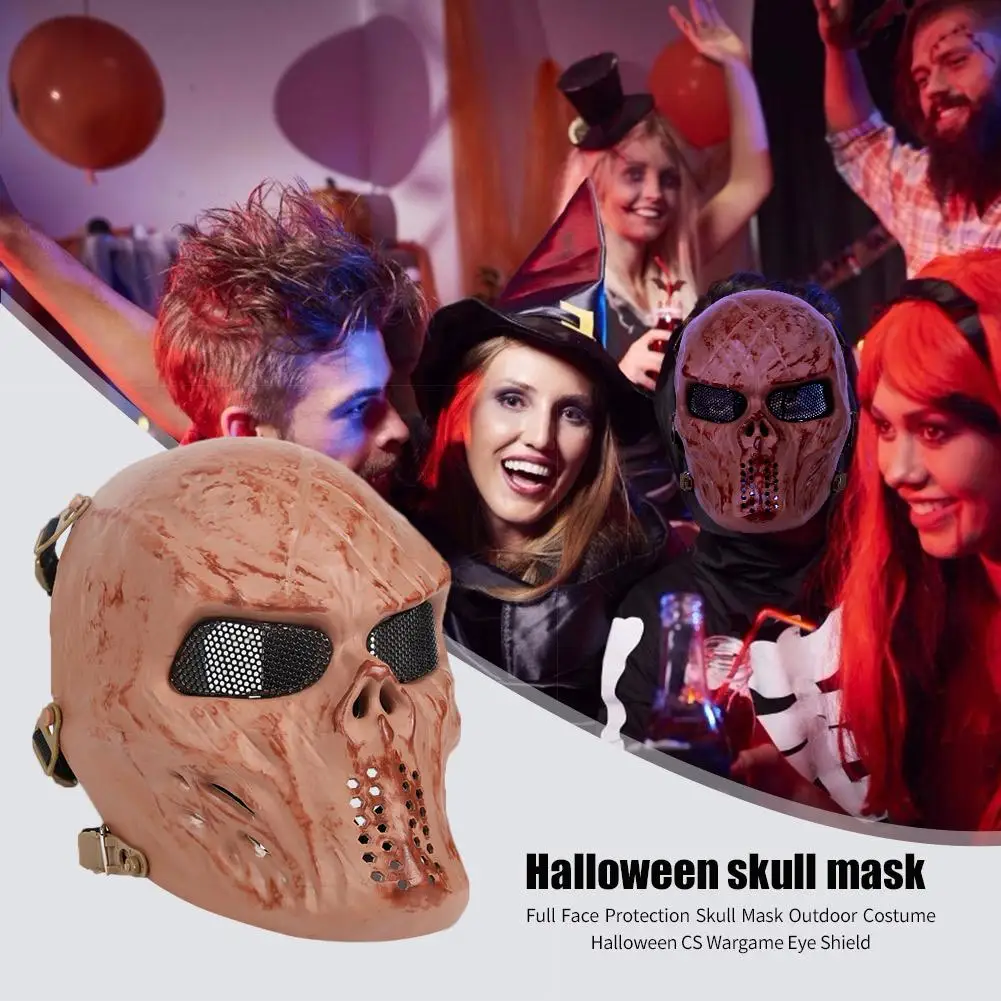

Full Face Protection Skull Mask Outdoor Wargame CS Costume Eye Shield Cover