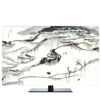 

Custom 19" - 80" 22 inch 75 inch Decorative Hood Cover for Screen LCD TV PC Terraced Fields Waterproof Multi-color