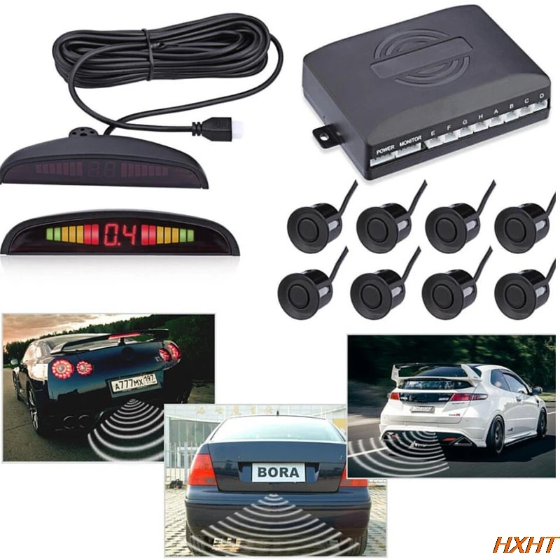 

8-Probe LED Crescent Display Parking Sensor Black