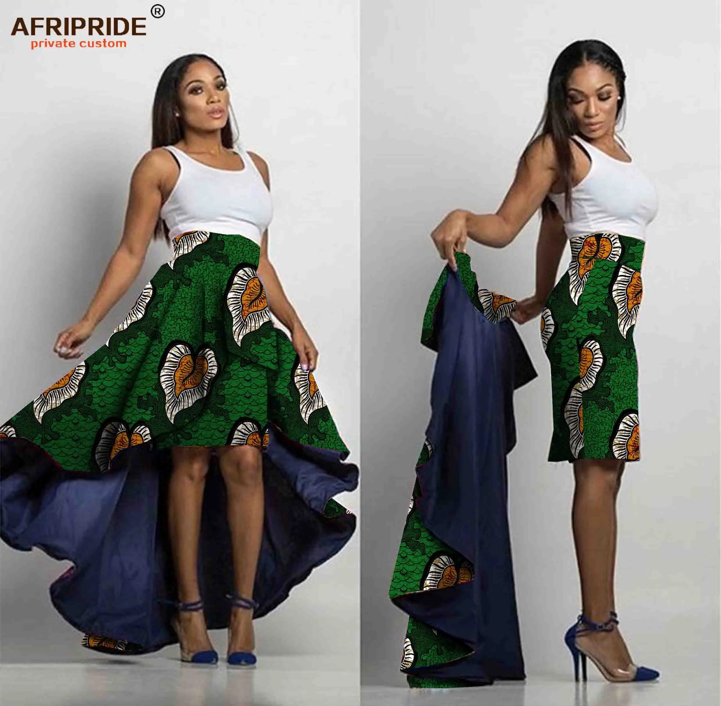 AFRIPRIDE/индивидуальная Женская юбка миди-карандаш+ длинная Плиссированная юбка, одна юбка с двумя стилями, новая специальная юбка disign A722708 - Цвет: 528