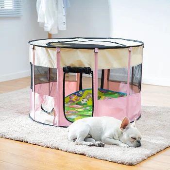 

Pet Kennel Puppy Cat House Oxford Cloth Crate Room Pet Cat Playing Exercise Kennel Removable For Sleeping Breeding Delivery Room
