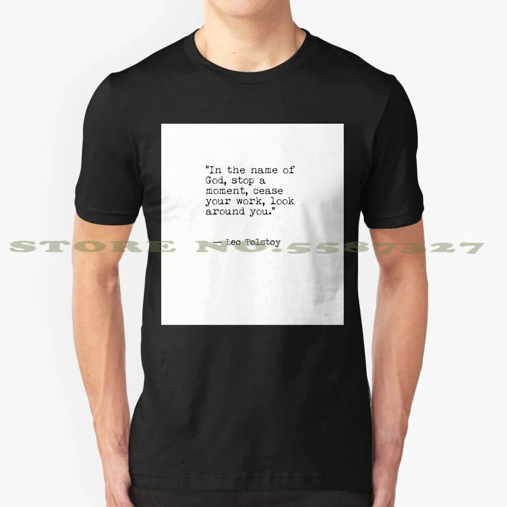 Leo Tolstoy...In The Name Of God. Cool Design Trendy T-Shirt Tee Books Literature Inspirational Poetry Poem Lovers French | Мужская
