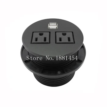 

2019 2 X AC Outlet 2 X USB charger and network power grommet for office desktop black /white