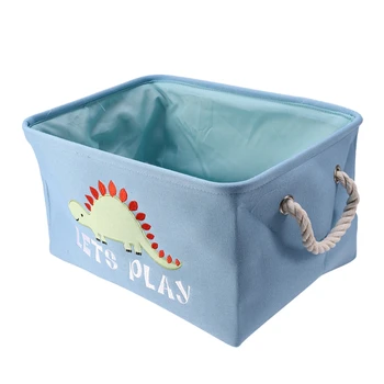 

New-Dinosaur Cartoon Canvas Storage Basket for Toys Child Folding Laundry Basket Dirty Clothes Organizer