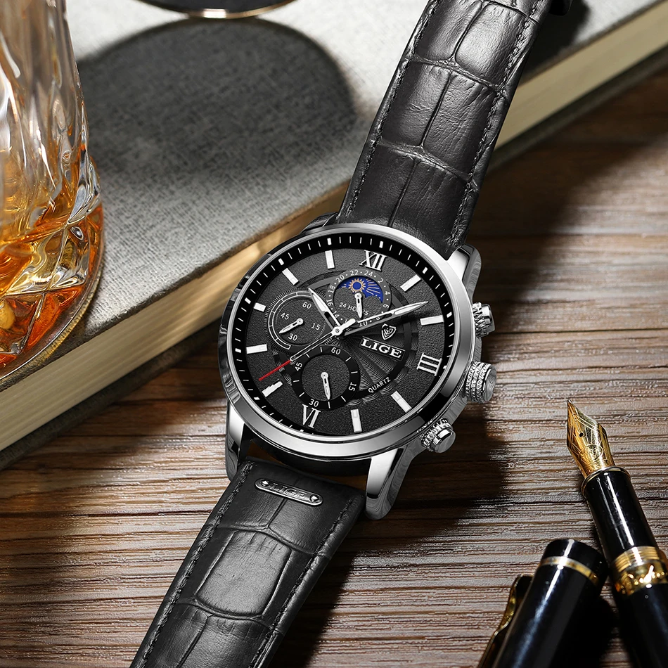 LIGE Watches Mens 2021 Top Brand Sport Watches For Men Quartz Men Watch Chronograph Military Watch Men Clock Relogio Masculino