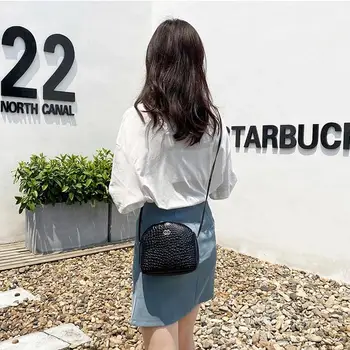 

Women's Alligator Small Bag Shell Shoulder Bag New Korean Style Sling Fashion Lady Round Mini Bag Femal Purse Wholesale Handbag