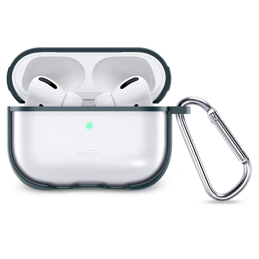 ESR полупрозрачный чехол для AirPods Pro, гибридный защитный чехол из поликарбоната с гибкой рамкой из ТПУ и брелоком для AirPods Pro