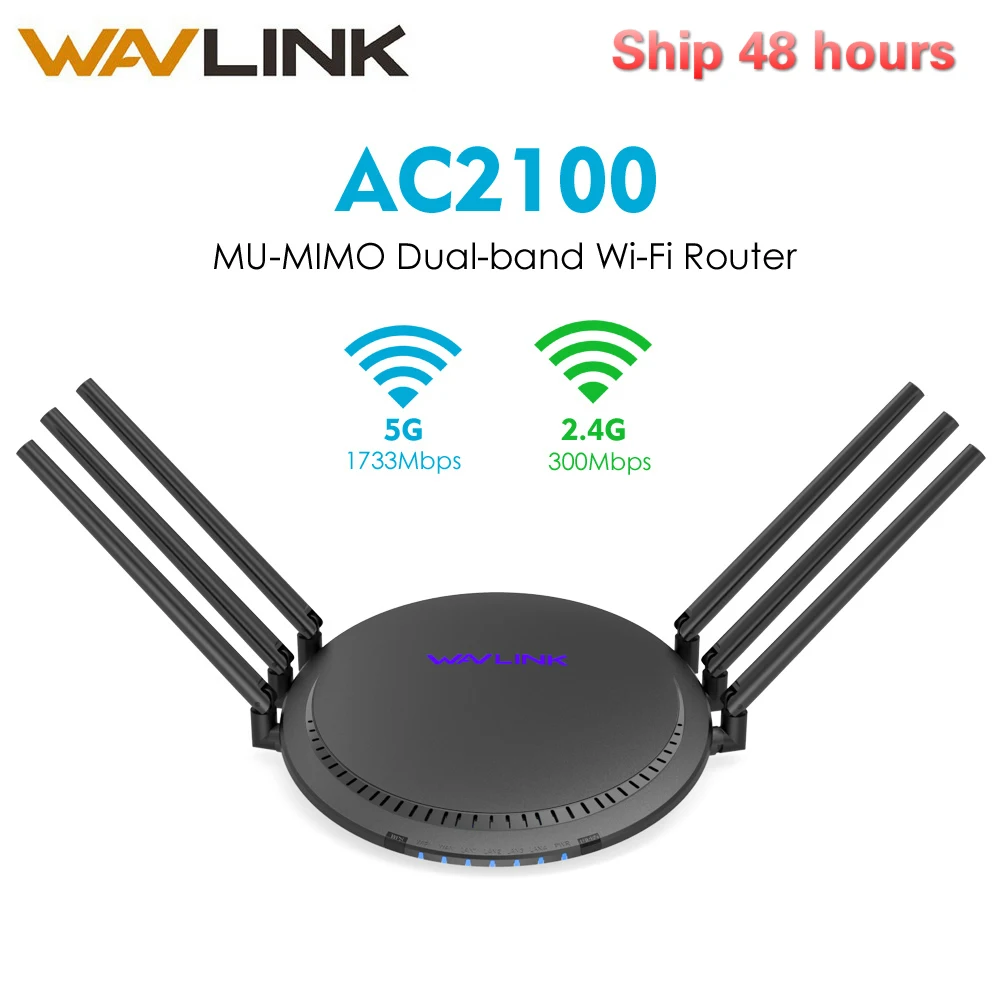 Wi Fi роутер Wavlink AC2100 MU MIMO двухдиапазонный 5 ГГц/1733 Мбит/с + 2 4 ГГц/300