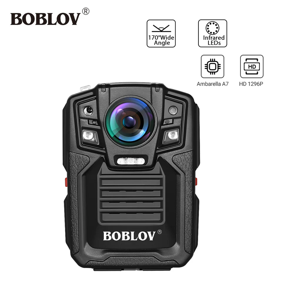 

BOBLOV HD66-02 Mini Camcorder HD 1296P Body Worn Camera Security IR Night Vision Video Recorder Wearable Police camera cam