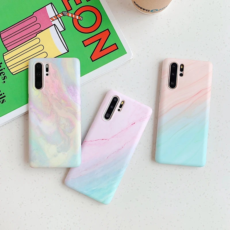Гранитная Акварельная мраморная каменная Радужная чехол для iPhone 6 6s 7 8 Plus 10 X XS XR 11