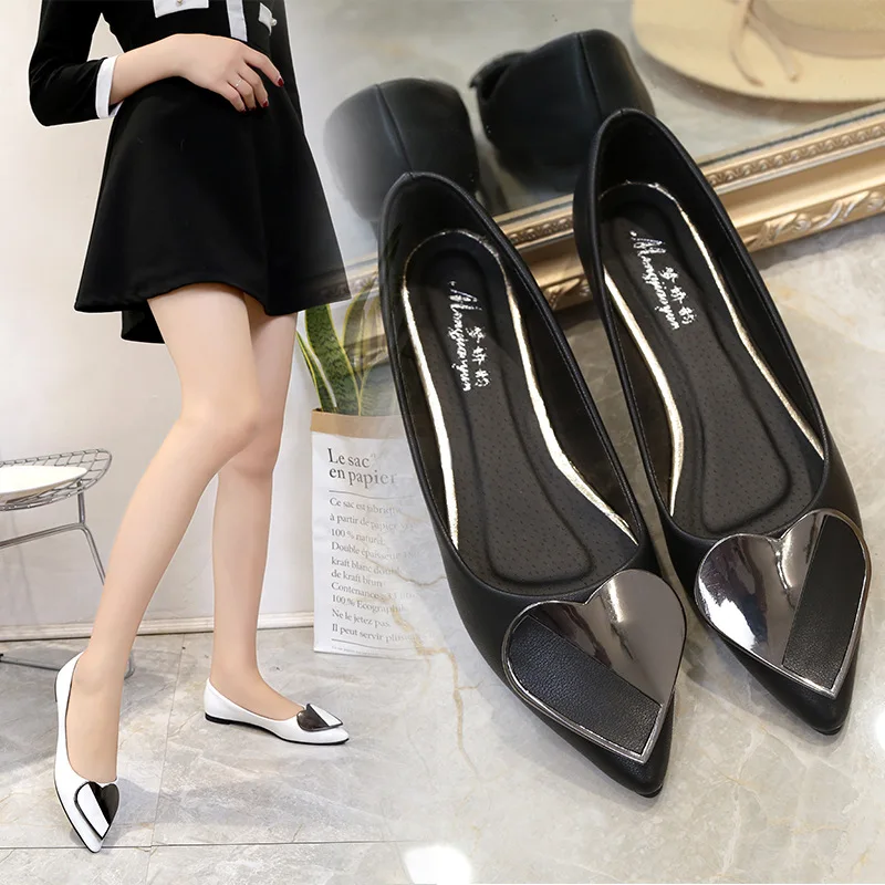 

Shallow Mouth Single Shoes Women's Summer New Style Pointed-Toe Low Heel Korean-style Foot Covering Casual Shoes Versatile Work