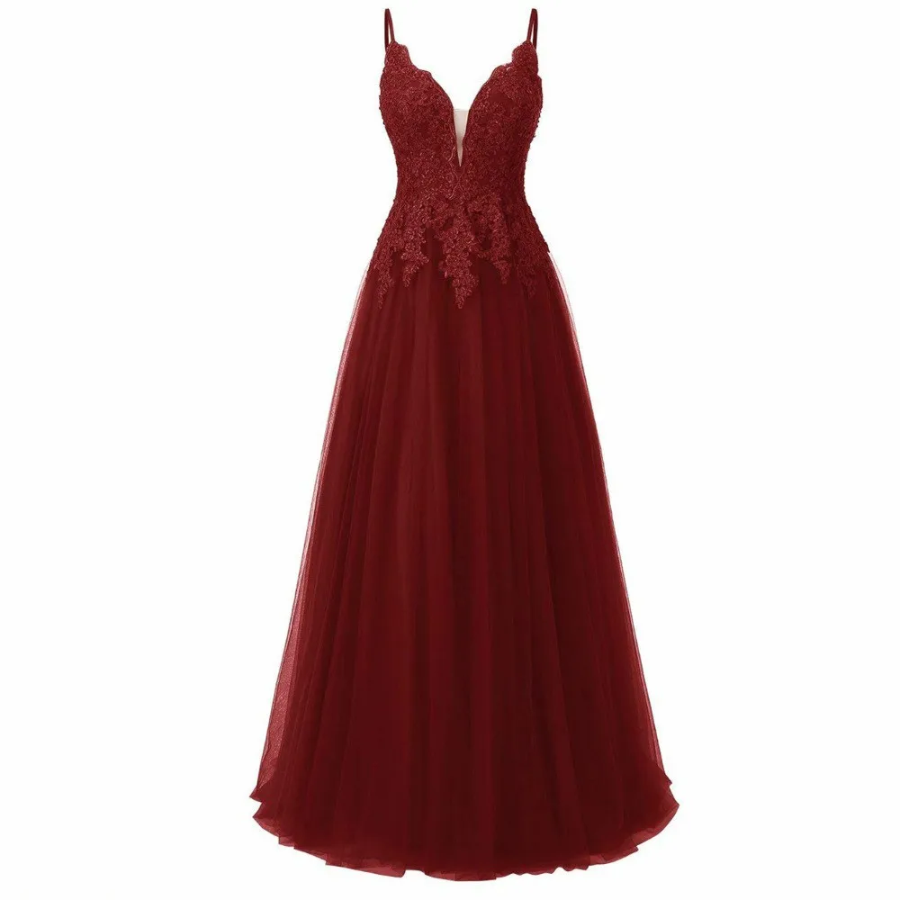 Elegante Lange Bruidsmeisje Jurken Met Kant Applique Een Lijn Spaghetti Strap Floor Lengte Prom Jassen Wedding Party Gast Dress Gown Elegante Lange Bruidsmeisje Jurken Met Kant Applique Een Lijn Spaghetti Strap Floor Lengte Prom Jassen Wedding Party Gast Dress Gown