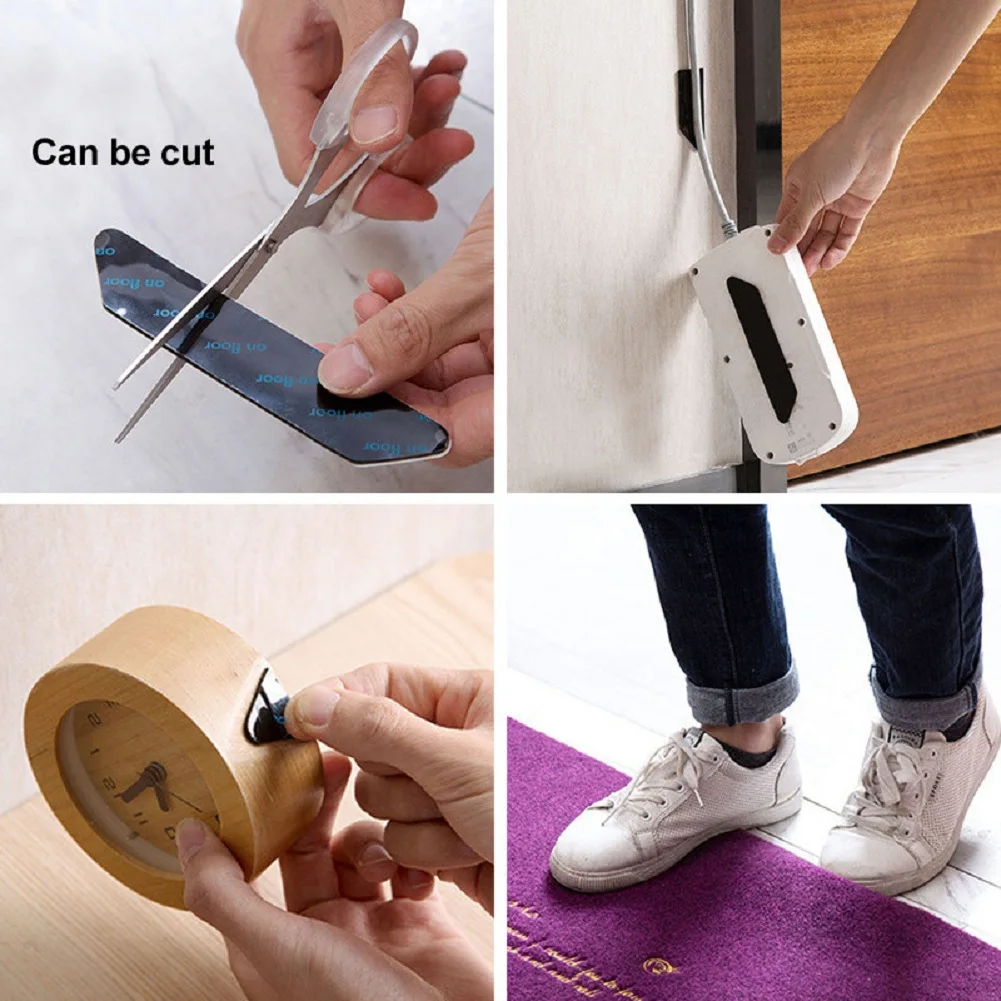 Rug Gripper Reusable Area Rug Pad Self-Adhesive Pads Anti-Slip Anti-Curling Area Rugs Carpets Gripper 4pcs/8pcs