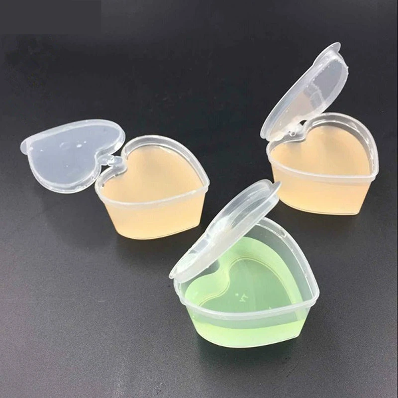 

100pcs/lot- 45ml PP heart square shaped seasoning box Disposable tasting cup Salad sauce Take-out packaging seasoning cup hao223