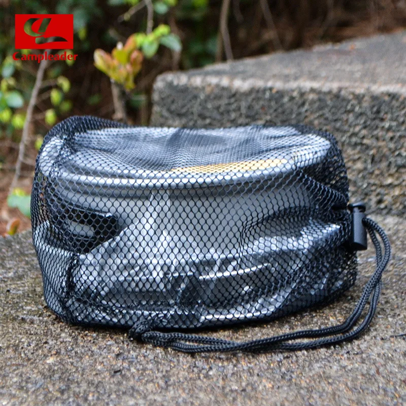 Outdoor Camping Pot Set Alumina Non-Sticking Pot Portable With Plastic Bowl Spoon for Picnic stainless steel camping cookware